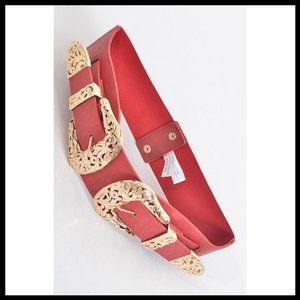 NWT Filigree Stretch Belt with Gold Buckle